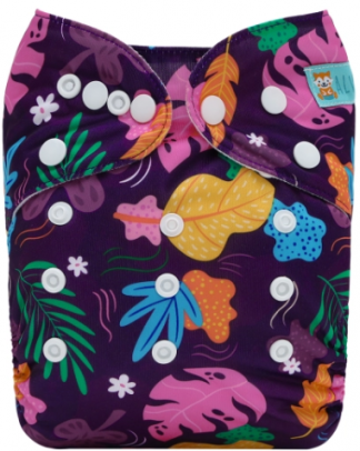 Alvababy Purple Leaves Pocket Nappy